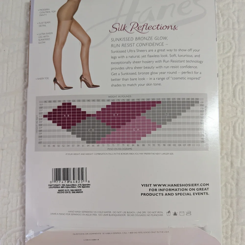 Hanes Silk Reflections Sunkissed Ultra Sheer Pantyhose Size‎ M VTG NWT